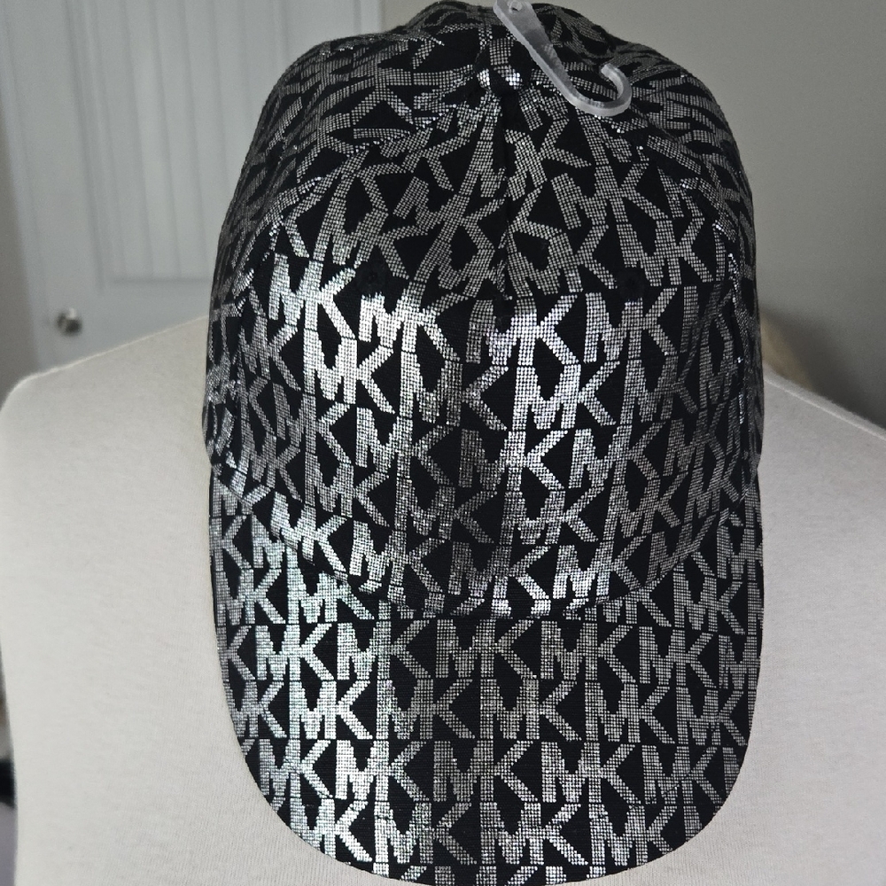 Michael Kors Black and Silver Logo Cap